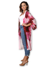 Big Bloom Theory - Long 100% Natural Silk Kimono Autumn