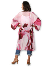 Big Bloom Theory - Long 100% Natural Silk Kimono Autumn