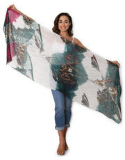 Metallic butterfly wings - 100% Natural Fibre Scarf