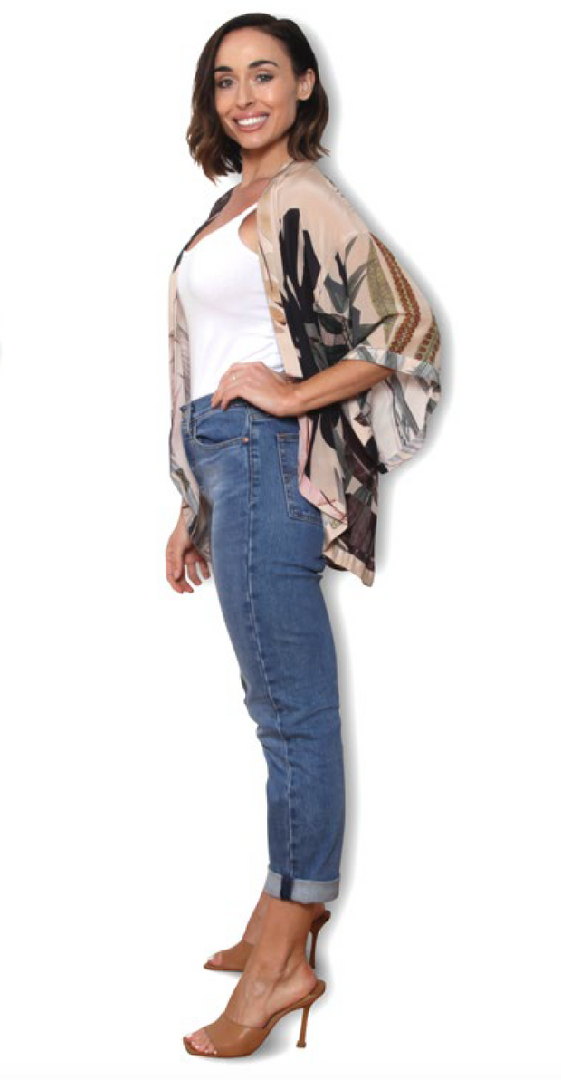 Radio Garden - 100% Natural Silk Chiffon Kimono