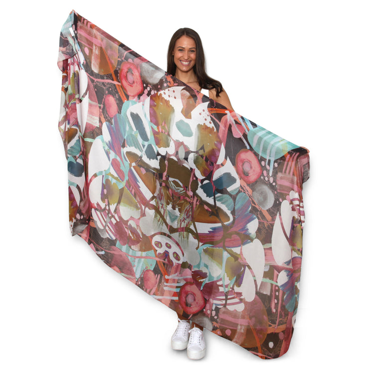 Hearts & Confetti - 100% Natural Wide Fibre Scarf | Autumn