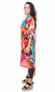 Diversity - Long 100% Natural Silk Chiffon Kimono